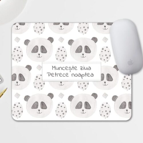 Mouse pad personalizat cu text si fundal cu panda, 03
